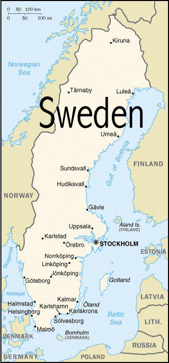 Map of Sweden - Print for easier reading